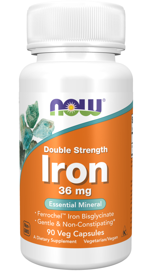 Now Foods, Iron 36 mg, Double Strength Veg Capsules