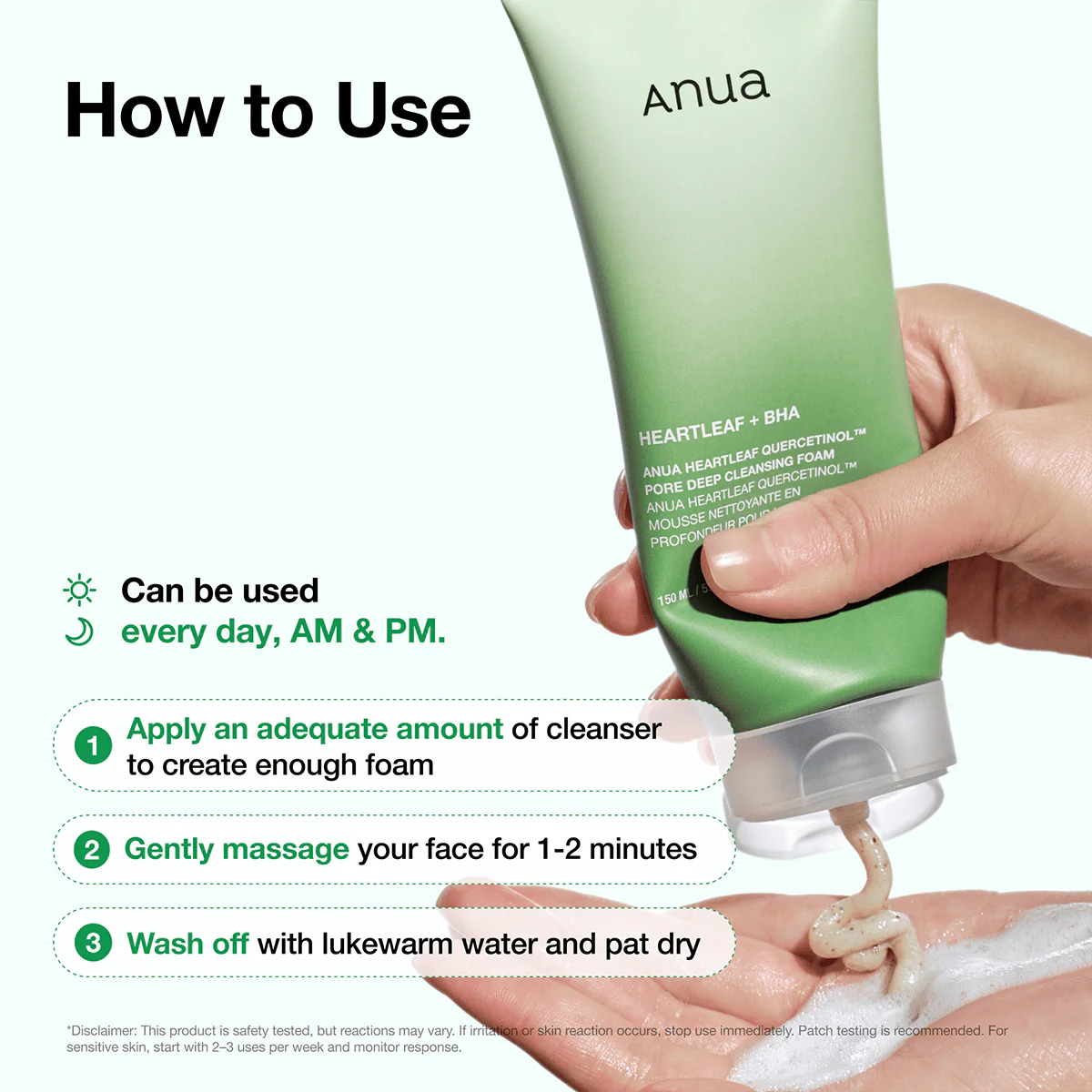 Anua Heartleaf Quercetinol Pore Deep Cleansing Foam (150ml) - Image 7