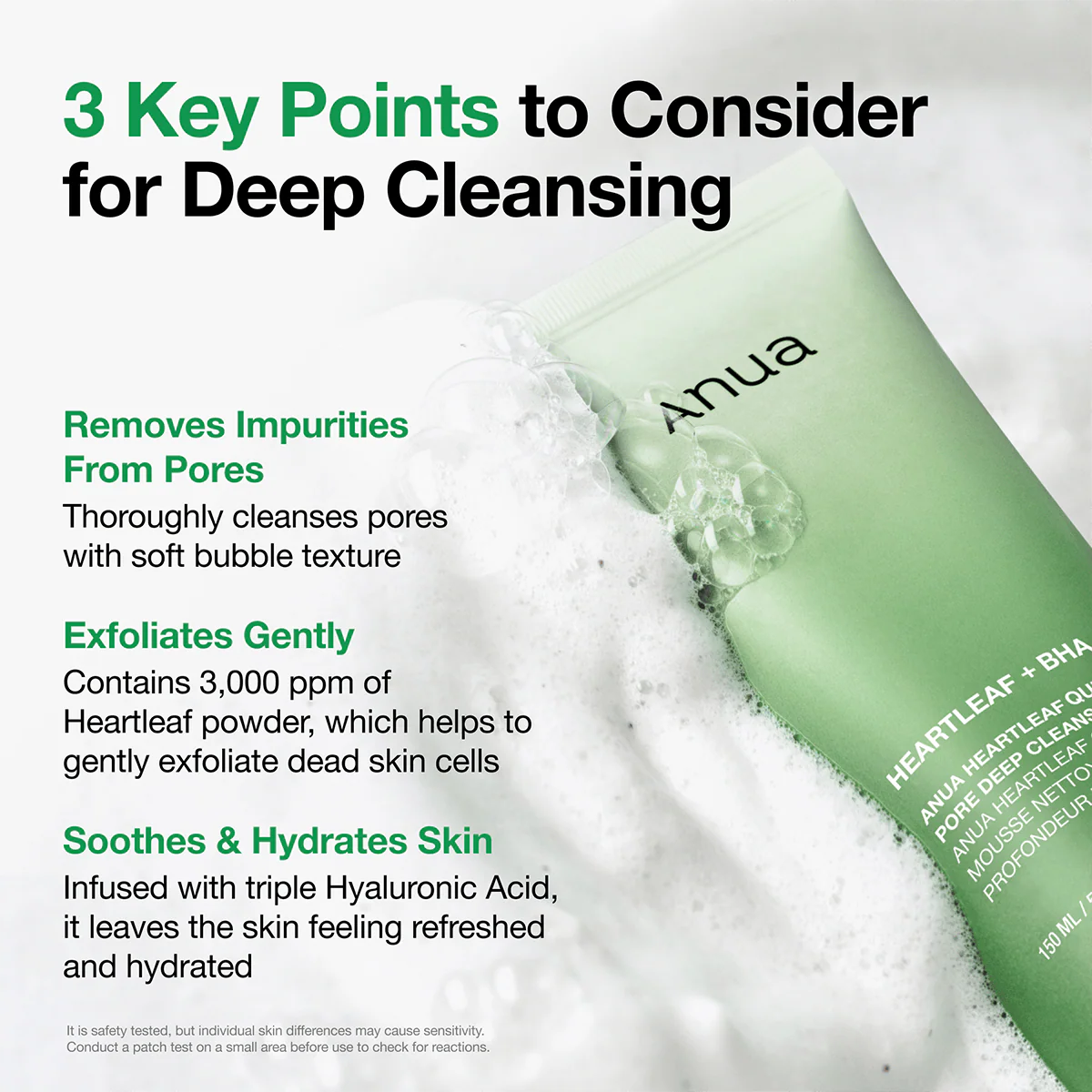 Anua Heartleaf Quercetinol Pore Deep Cleansing Foam (150ml) - Image 8