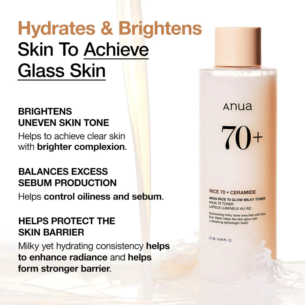 Anua Rice 70 Glow Milky Toner (250ml) - Image 5